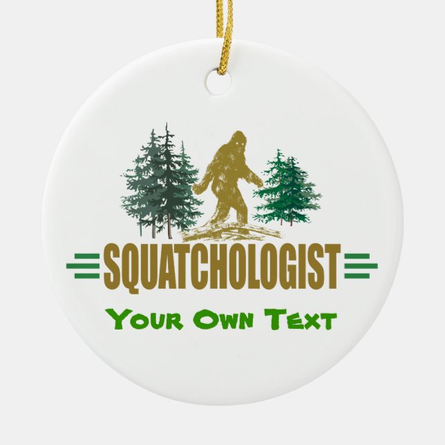 Funny Sasquatch Bigfoot Ceramic Tree Decoration (Front)