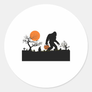 Funny Sasquatch Bigfoot Halloween Costume T-shirt Classic Round Sticker