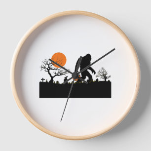 Funny Sasquatch Bigfoot Halloween Costume T-shirt Clock