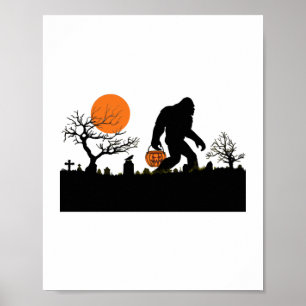 Funny Sasquatch Bigfoot Halloween Costume T-shirt Poster