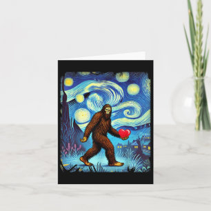 Funny Sasquatch Bigfoot Heart Valentines Day Boys Card