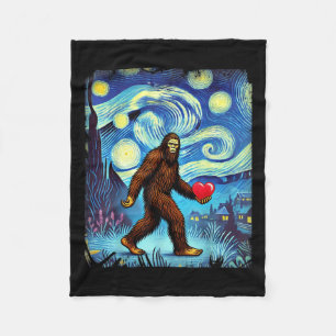 Funny Sasquatch Bigfoot Heart Valentines Day Boys Fleece Blanket