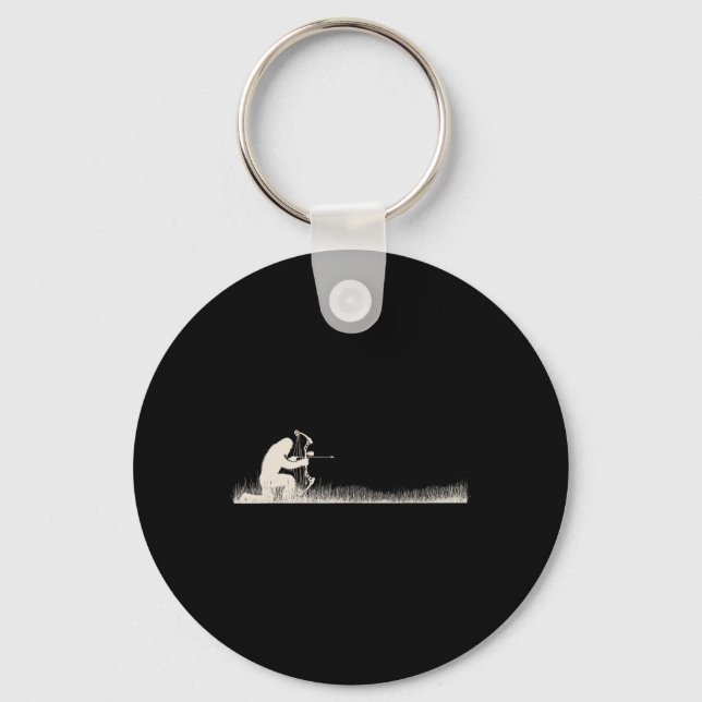Funny Sasquatch Bow Hunter Bigfoot Bow Deer Huntin Key Ring (Front)