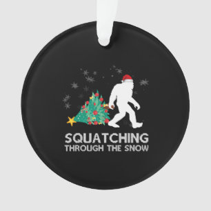 Funny Sasquatch Christmas Gift Squatching Bigfoot Ornament