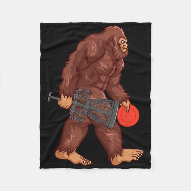 Funny Sasquatch Lover Disc Golf Gift Bigfoot Disc  Fleece Blanket (Front)