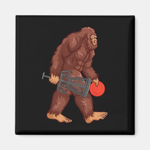 Funny Sasquatch Lover Disc Golf Gift Bigfoot Disc Magnet
