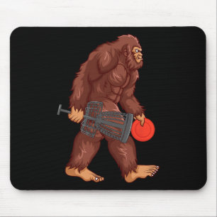 Funny Sasquatch Lover Disc Golf Gift Bigfoot Disc Mouse Pad