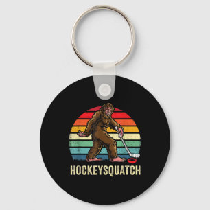 Funny Sasquatch Lover Ice Hockey Team Player Gift Key Ring