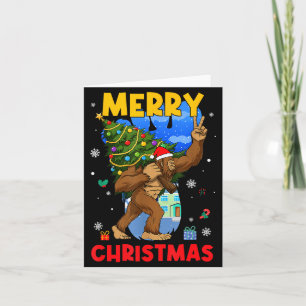 Funny Sasquatch Santa Bigfoot Christmas Tree Xmas  Card