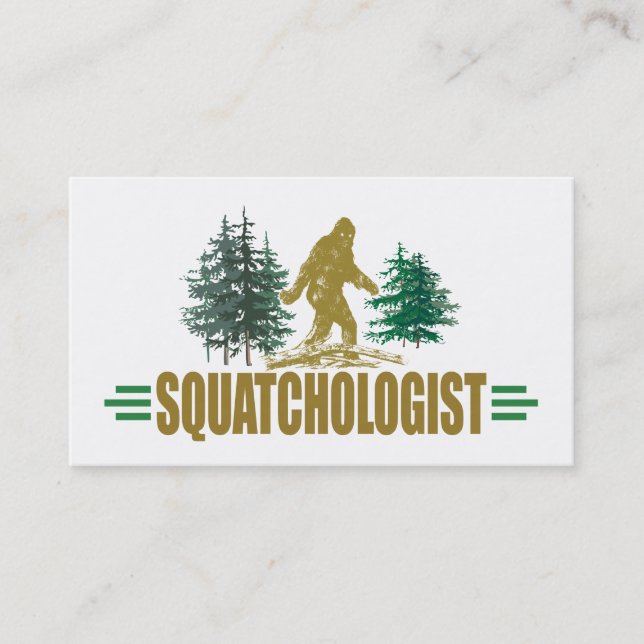 Funny Sasquatch, Squatchin, Squatching, Believer Business Card (Front)