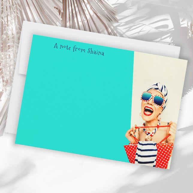Funny Sassy Beach Lady Retro Vibe Card (Creator Uploaded)