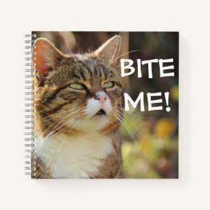 Funny Sassy Cat with Attitude Bite Me Notebook