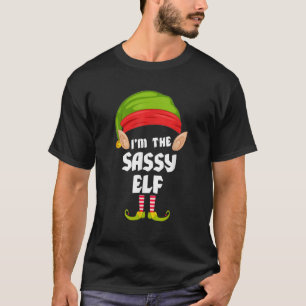 Funny Sassy Elf Matching Family Group PJ Christmas T-Shirt
