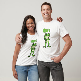 Funny Sassy Frog Nope, Grumpy Toads Cartoon Illus T-Shirt