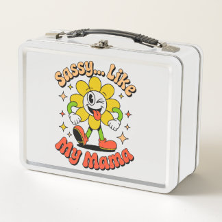 Funny Sassy Like My Mama Retro Flower Metal Lunch Box
