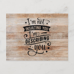 Funny sassy quote calligraphy postcard