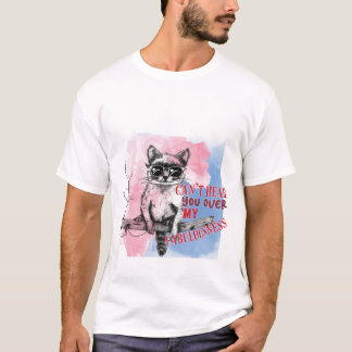 Funny Sassy Raccoon Sunglasses Watercolor Art Post T-Shirt