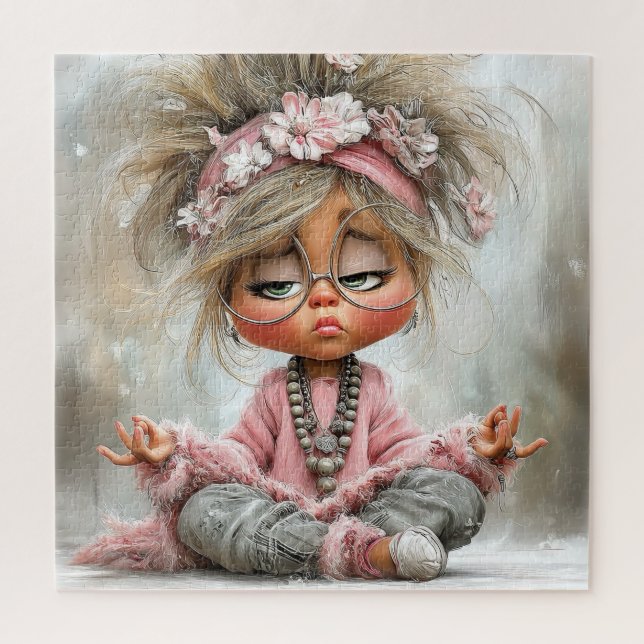 Funny Sassy Yoga Art Jigsaw Puzzle (Vertical)