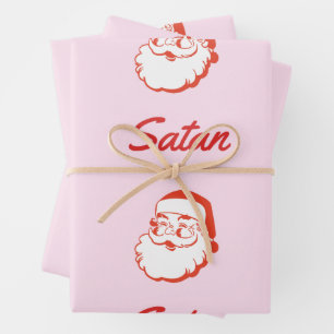 Funny Satan Santa Claus Spelling Mistake Typo Wrapping Paper Sheet