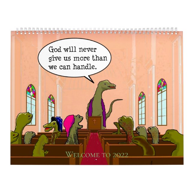 Funny Satire Dinosaur Cartoons Parody Humans Calendar (Cover)