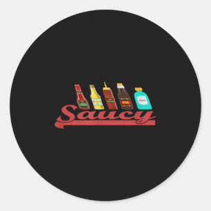 Funny Sauce Saucy Ketchup Mustard Mayo Bbq Hot Con Classic Round Sticker