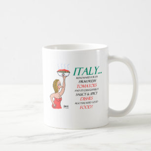 Funny Saucy Spicy Italian Women and Food  Cartoon Coffee Mug