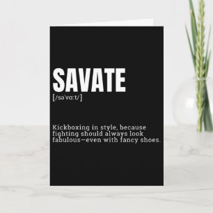 Funny Savate Hobby Kickboxing Enthusiast Definitio Card