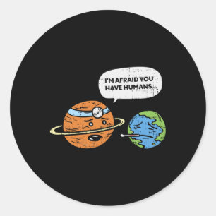 Funny Save Earth Day Planet Doctor Humans Classic Round Sticker