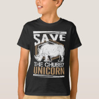 Funny Save the Chubby Unicorns Fat Rhino Vintage