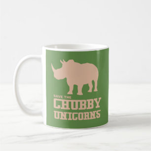 Funny Save the Chubby Unicorns Rhino Pink Coffee Mug