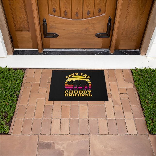 Funny Save The Chubby Unicorns Zoo Keeper Doormat (Outdoor)