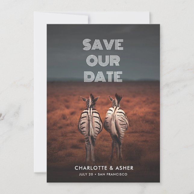 Funny Save The Date Animal Couple Theme (Front)