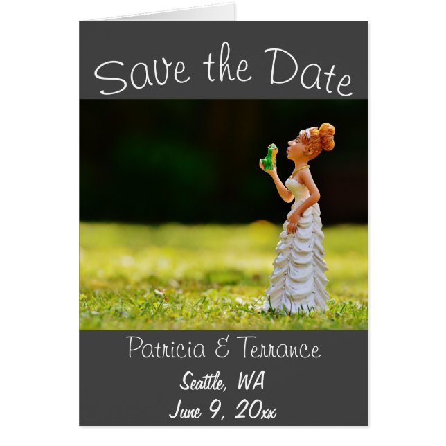 Funny Save the Date Princess Frog  (Front)