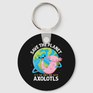 Funny Save The Planet Axolotl Boys Girls Teachers  Key Ring