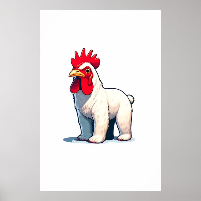 Funny Save The Pollo Bear Wall Art (Front)