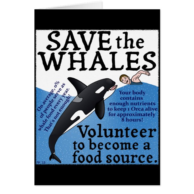Funny Save the Whales Satire Spoof Humour (Front)