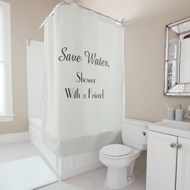 Funny Save Water Choose Your Colour Shower Curtain (In Situ)