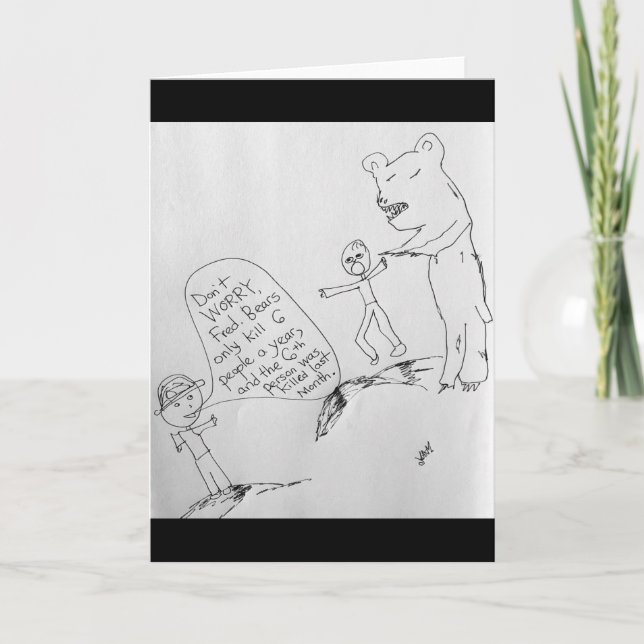 Funny Saved From Bear Attack By Statistics Card (Front)