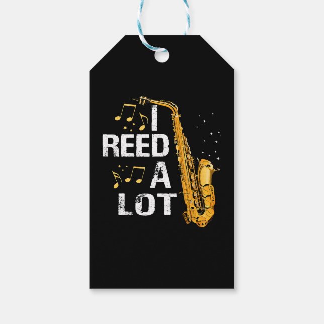 Funny Saxophone Gift Tags (Back)