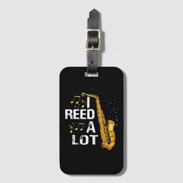 Funny Saxophone Luggage Tag (Front Vertical)