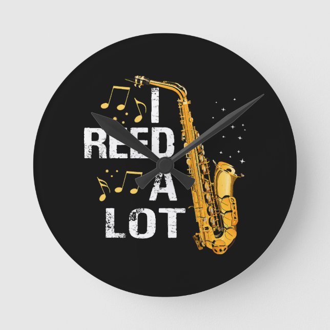 Funny Saxophone Round Clock (Front)