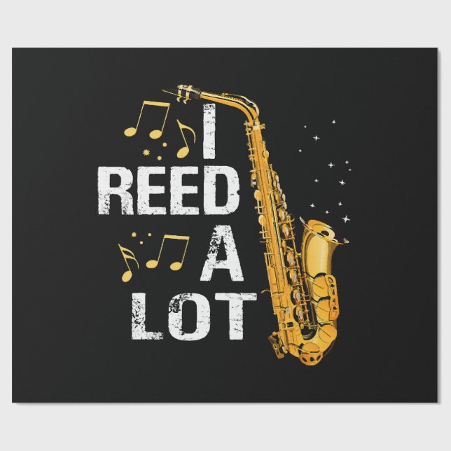 Funny Saxophone Wrapping Paper (Flat)