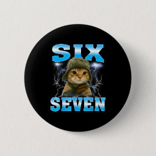 Funny Saying 67 Cats Tummy Ache Survivor Cat Meme  6 Cm Round Badge
