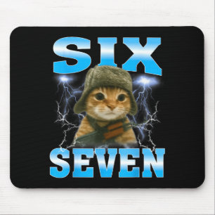 Funny Saying 67 Cats Tummy Ache Survivor Cat Meme Mouse Pad