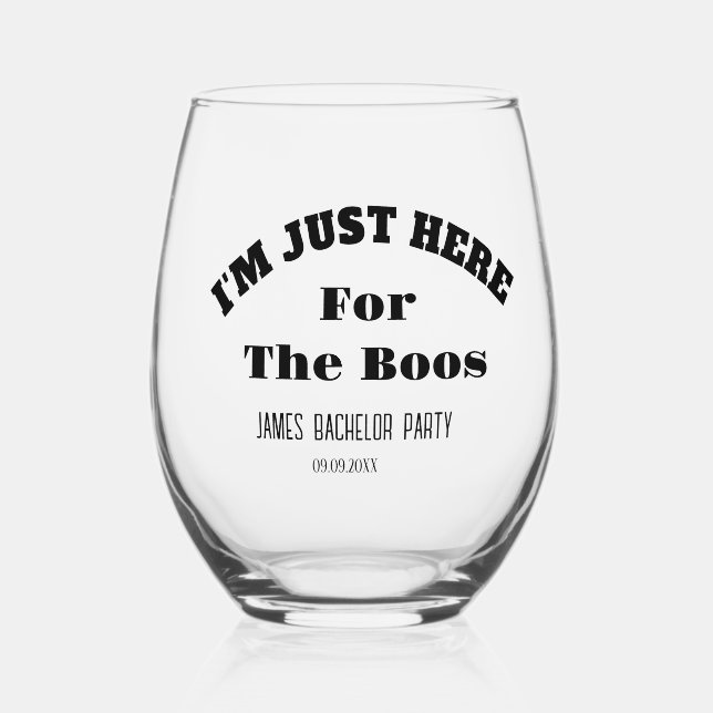 Funny Saying Bachelor Bachelorette Wedding Party   Stemless Wine Glass (Front)