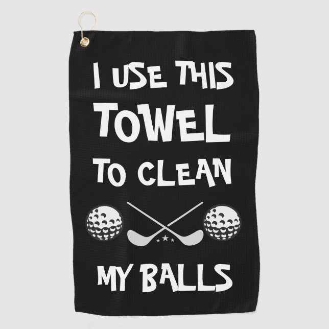 Funny saying Black Golf Towel (Front)