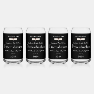 Funny Saying Black Modern Graduation Party Can Glass