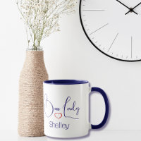 Funny Saying Boss Lady Simple Dark Blue Script