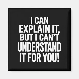 Funny saying can explain but cant understand forFu Magnet