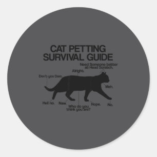 Funny Saying Cat Owner Petting Guide Cat Lover Gif Classic Round Sticker